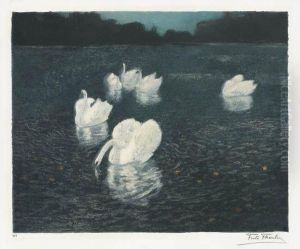 Les Cygnes by Fritz Thaulow