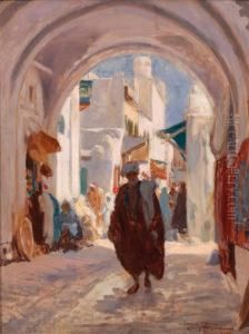 Rue Animee A Tunis by Louis Thayac