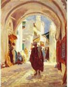 Ruelle Animee A Tunis by Louis Thayac