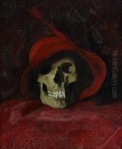 Nature Morte - Kranium Med Rod Hatt by Robert Thegerstrom
