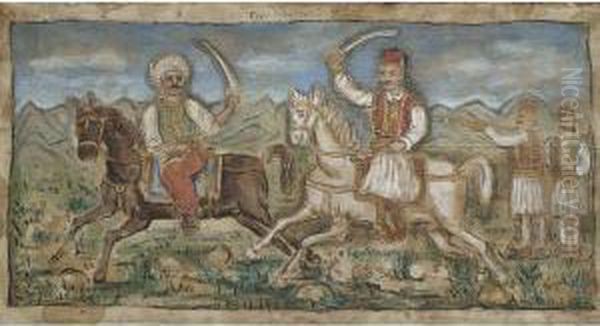 Battle Scene With Greek And Turk - view 1