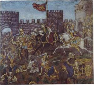 Konstantinos Paleologos Emperor Of The Greco-romans In The Battle Of The 29th May 1453 by Hadjimichail Theophilos
