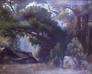 Charbonnier En Foret De Fontainebleau by Jules Thepaut