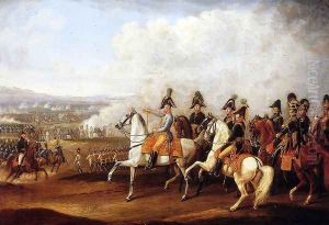 Austrian Staff Officers Watching The Progress Of Battle by Albrecht Adam
