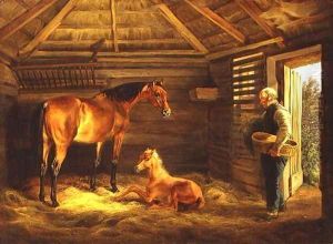 English Mare With Her Foals 1833 by Albrecht Adam