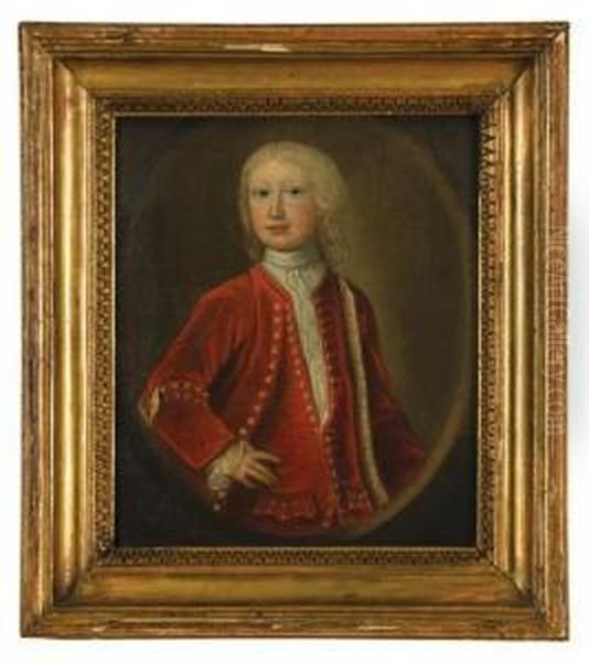 Portrait Of A Young Boy In A Red Coat. - view 1