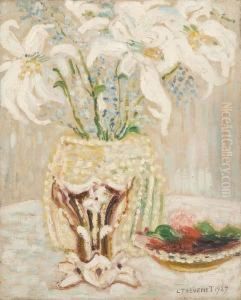 Vase Fleuri De Lys by Louis Thevenet