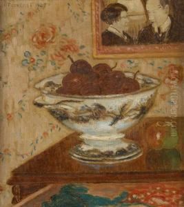Nature Morte Avec Portrait De Madame by Louis Thevenet