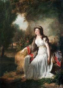  Jeune Femme Assise  by Charles Thevenin
