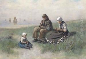 A fisherman and his family by David Adolf Constant Artz