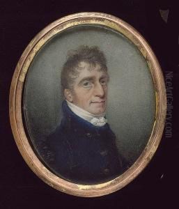 A Gentleman, Wearing Blue Coat And Tied White Stock by Charlotte Thicke