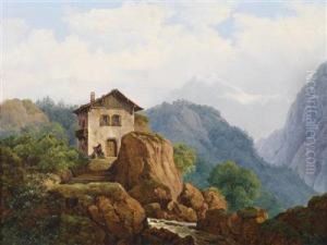 Mountain Landscape With House By A Torrent