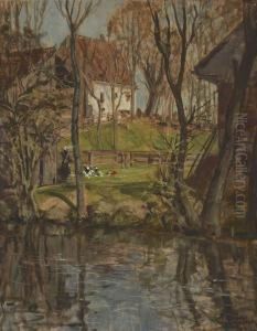 Am Dorfteich by Paul Thiem