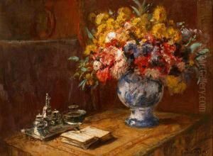 Martwa Natura Z Kwiatami, 1920 R. by Paul Thiem