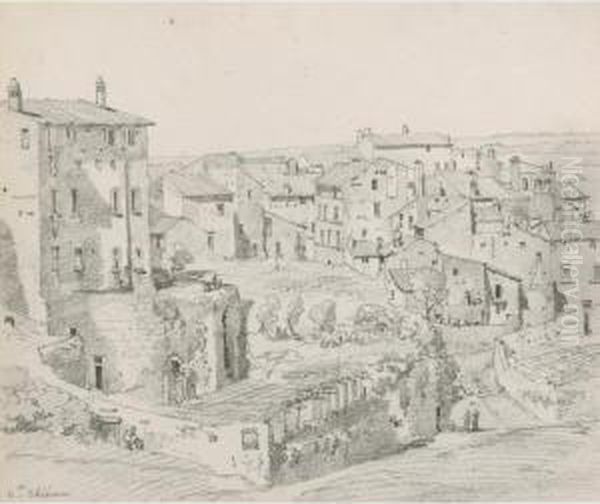 Quatre Vues De Tivoli [ ; Four Views Of Tivoli ; Signed Lower Left C.thienon And Located "at Tivoli" ; Black Pencil] - view 1