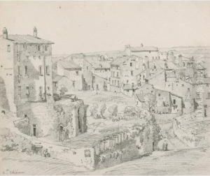 Quatre Vues De Tivoli [ ; Four Views Of Tivoli ; Signed Lower Left C.thienon And Located "at Tivoli" ; Black Pencil] by Claude I Thienon
