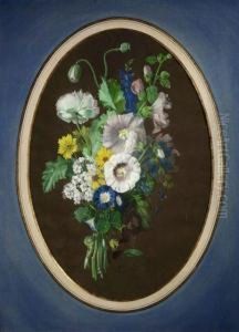 Bouquet Aus Bunten Sommerblumen. by Augustin Alexandre Thierriat