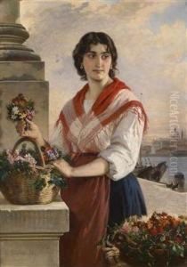 Venetian Flowerseller by Ludwig Thiersch