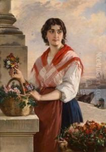 Venezianische Blumenverkauferin by Ludwig Thiersch