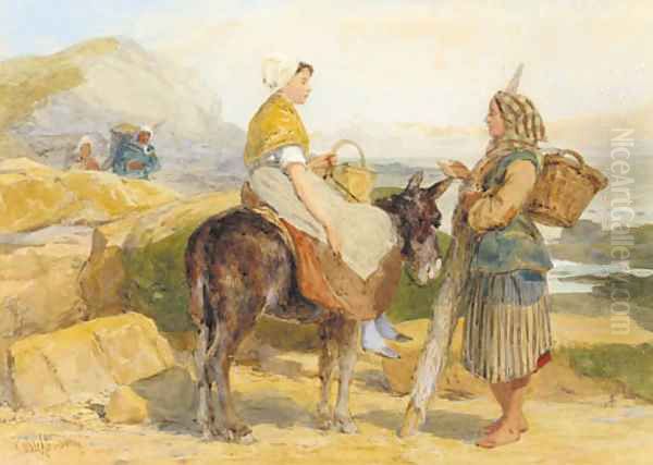 Mussel gatherers on the beach - view 1