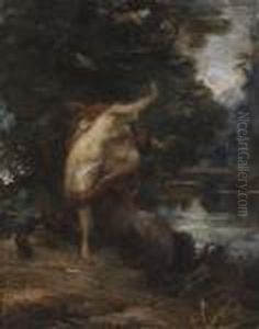 Etude De Nymphe Et Satyre by Eugene Thirion