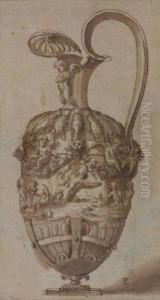 Aiguiere A Motif D'ecrevisses Et De Baignade by Leonard Thiry