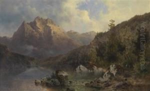 On The Mountain Lake by Josef Thoma
