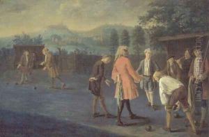 Figures on a Bowling Green by Pieter Angillis