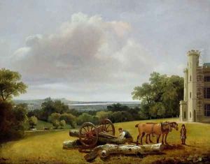 Loading a Timber Wagon at Cave Castle, Yorkshire 1806
