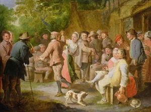 A Country Fete with Figures Dancing