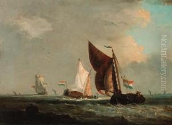 Barges And Other Shipping Off The Dutch Coast - view 1