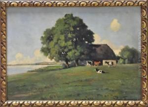 Sommerlandschaft Mit Weidenden Kuhen by Paul Thomas