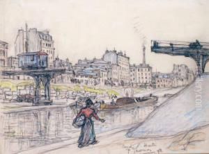 Pont Coulissant Sur Le Canal Saint Martin by Paul Thomas