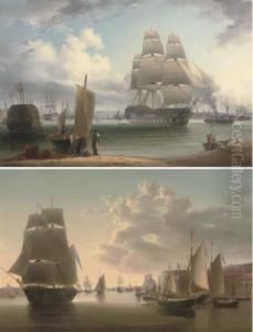 A 90-gun 2nd Rate Man-o'war by Robert Strickland Thomas