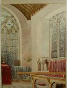 An Interior View Of The Chancel At St Benedick's Church by William Barton Thomas