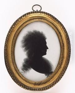A Silhouette Of A Lady, Profile To The Right, Wearing