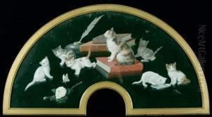 Composition Aux Chats Et Aux Livres by Adolphe Thomasse
