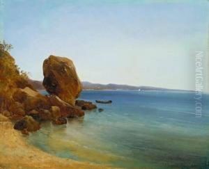 Der Felsen Vor Dem Vaterhaus Des Tasso In Sorrent by Friedrich Thoming