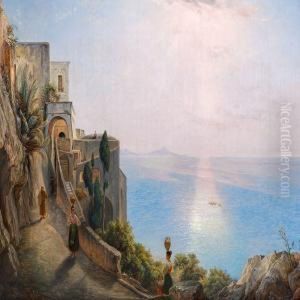 View Of The Bay Of Naples by Friedrich Thoming