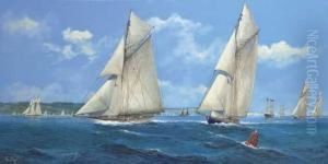 Vigilant And Britannia Racing In The Solent