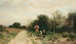 Hunters Taking A Break by Alfred Wordsworth Thompson