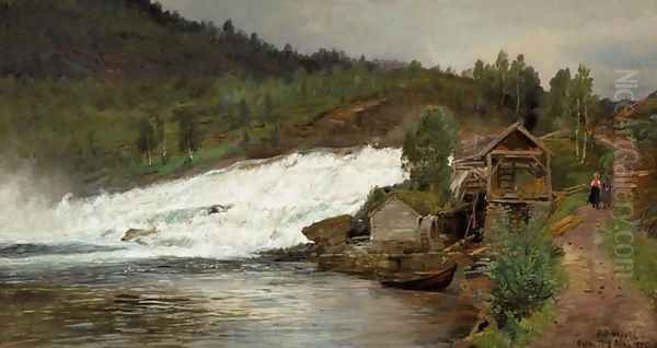 Waterfall at Osen (Foss ved Osen) - view 1