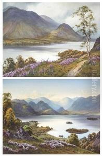 'foxgloves, Bassenthwaite Lake And Skiddawfrom The Wythop Fell' - view 1