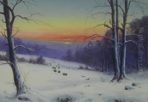 The Glow Of A Winter's Eve Near Bridge Of Dun - view 1