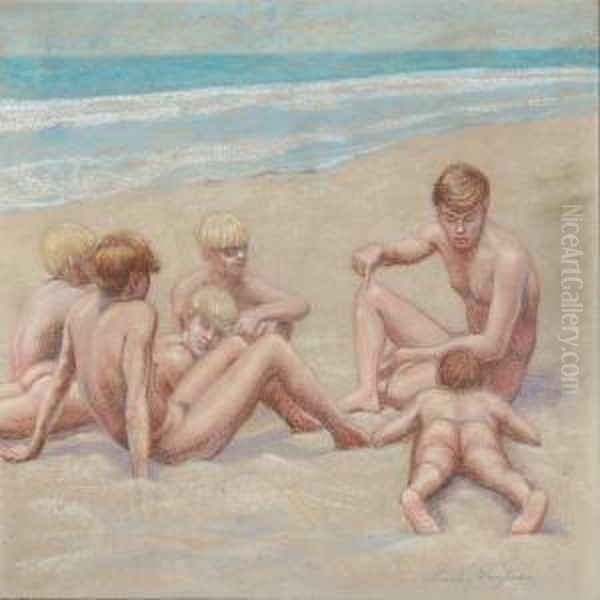 Beach Scene With Nude Boys - view 1