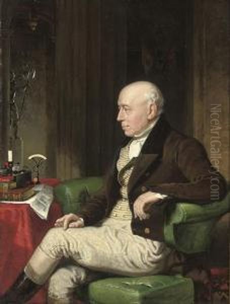 Portrait Of William, 1st Earl Of Lonsdale, K.g., (1757-1844),seated Three-quater-length In A Green Armchair - view 1