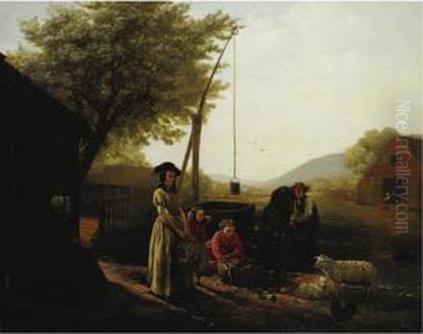 Spring Morning By The Kitchen Door Or Preparing For Market - view 1