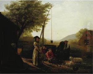 Spring Morning By The Kitchen Door Or Preparing For Market