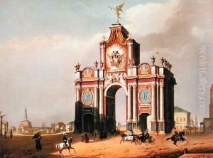 The Red Gate in Moscow 1840s