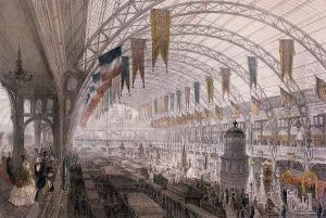 Interior view of the Palais de l'Industrie at the Exposition Universelle in 1855 by Louis Jules Arnout